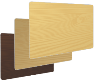Plastic kaart met hout bedrukking 3 kleuren