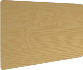 plastic card bedrukt met middel gekleurd hout prijskaart