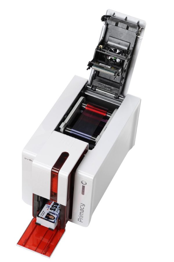 Evolis Primacy kaartprinter bovenaanzicht geopend