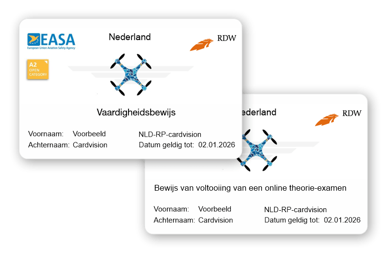 Vliegbewijs voor drone dubbelzijdig