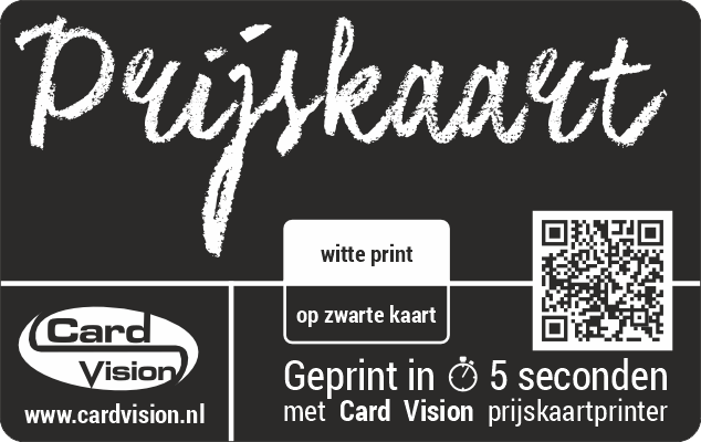 Prijskaart plastic kaart printprincipe gereed voor gebruik