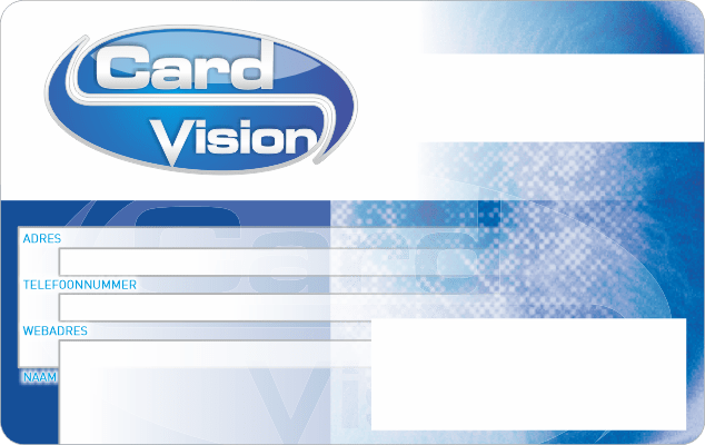 plastic kaart Card Vision voorbedrukt zonder personalisatie voor gebruik in fullfilment proces