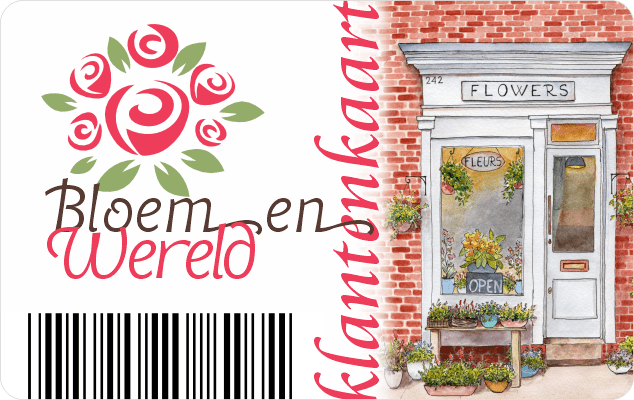 detailhandel bloemenwinkel klantenkaart met barcode
